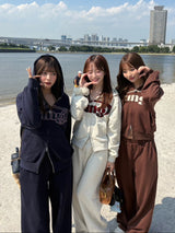 다양한 패턴의 yung 로고 집업 후디