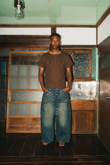 Vintage processed super wide baggy denim
