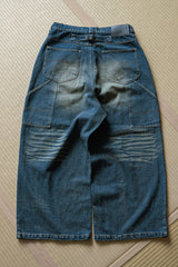 Vintage processed super wide baggy denim