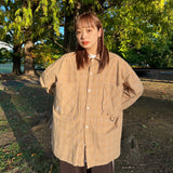 over big pocket check shirt