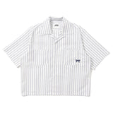 Striped open collar shirt