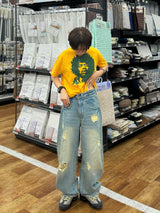 WUDGE BOY OVER DYE DAMAGE DENIM