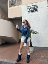 Draw cord half zip sweat