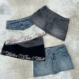 logo denim skirt