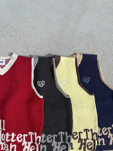 bicolor knit vest