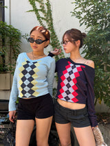 ARGYLE SWITCH KNIT