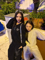 Butterfly logo rhinestone rich sweat