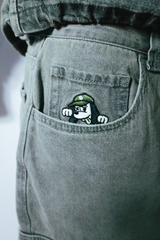 Double Denim Cargo Pants