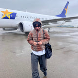 Micro Fake down Half Zip Hooded Pullover