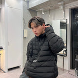 Micro Fake down Half Zip Hooded Pullover