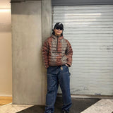 Micro Fake down Half Zip Hooded Pullover