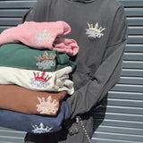 國王徽標顏料連帽衫