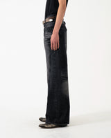 CRUSH FADE SIDE SEEM BOOTS CUT JEANS