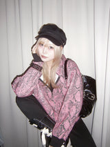 九十女孩动物印花镂空连帽衫