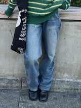 (Woman)Washed Double Knee Denim