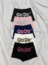 90 로고 글리터 마이크로 숏츠