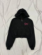 90 Logo Glitter Zip Hoodie