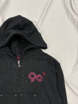 90 Logo Glitter Zip Hoodie