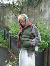 Ameba 로고 가역성 복어 조끼