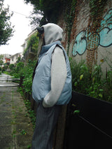 Ameba 로고 가역성 복어 조끼