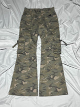 Military Cargo Flare Pants