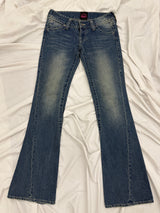 Tribal Logo Low-Rise Denim Pants