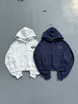 90 Logo Flower Zip Hoodie