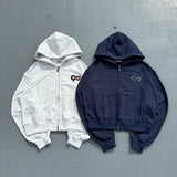 90 标志花卉拉链连帽衫