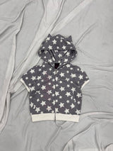 Cat-Ear Short Sleeve Zip Hoodie