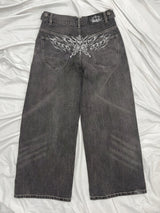 Tribal Logo Straight Denim Pants