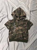 Ninety Girl Short Sleeve Zip Hoodie