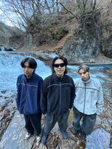 bicolor full zip fleece jacket