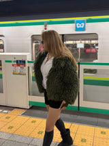 volume hood fur jacket