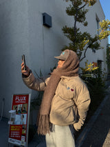 Heart patch down jacket