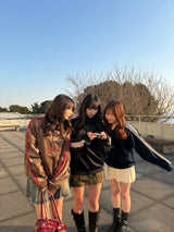 velours track half zip jacket