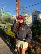 Heart patch down jacket