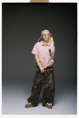 Sakura Embroidered Slub Denim Buggy Pants