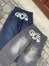hip lace logo denim