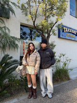 Heart patch down jacket