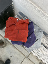 off shoulder zip knit