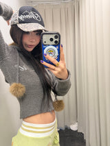 Fur Hooded Zip-Up Knit