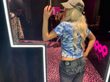 Tribal Logo Low-Rise Denim Pants