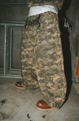 Tribal logo double knee sweat pants