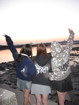 over dye universal logo zip hoodie