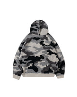 BU 迷彩图案针织连帽衫
