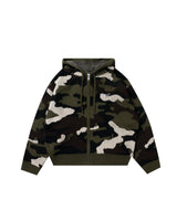 BU 迷彩图案针织连帽衫