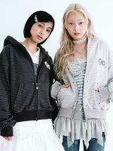 90 Logo Stripe 拉鍊連帽衫