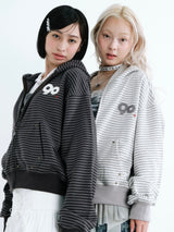 90 Logo Stripe 拉鍊連帽衫