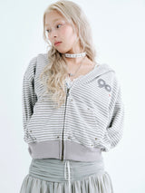 90 Logo Stripe 拉鍊連帽衫