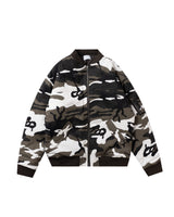 BU CAMOUFLAGE PATTERN BOMBER JACKET